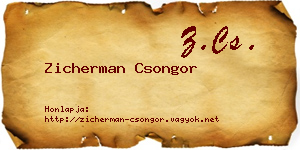 Zicherman Csongor névjegykártya